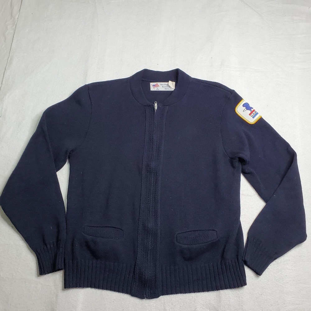 US Post Office Vintage 1970's Issued Used Wool Sweater See Measurements 40/42